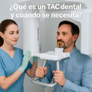 Imagen de TAC dental 3D en clínica odontológica
