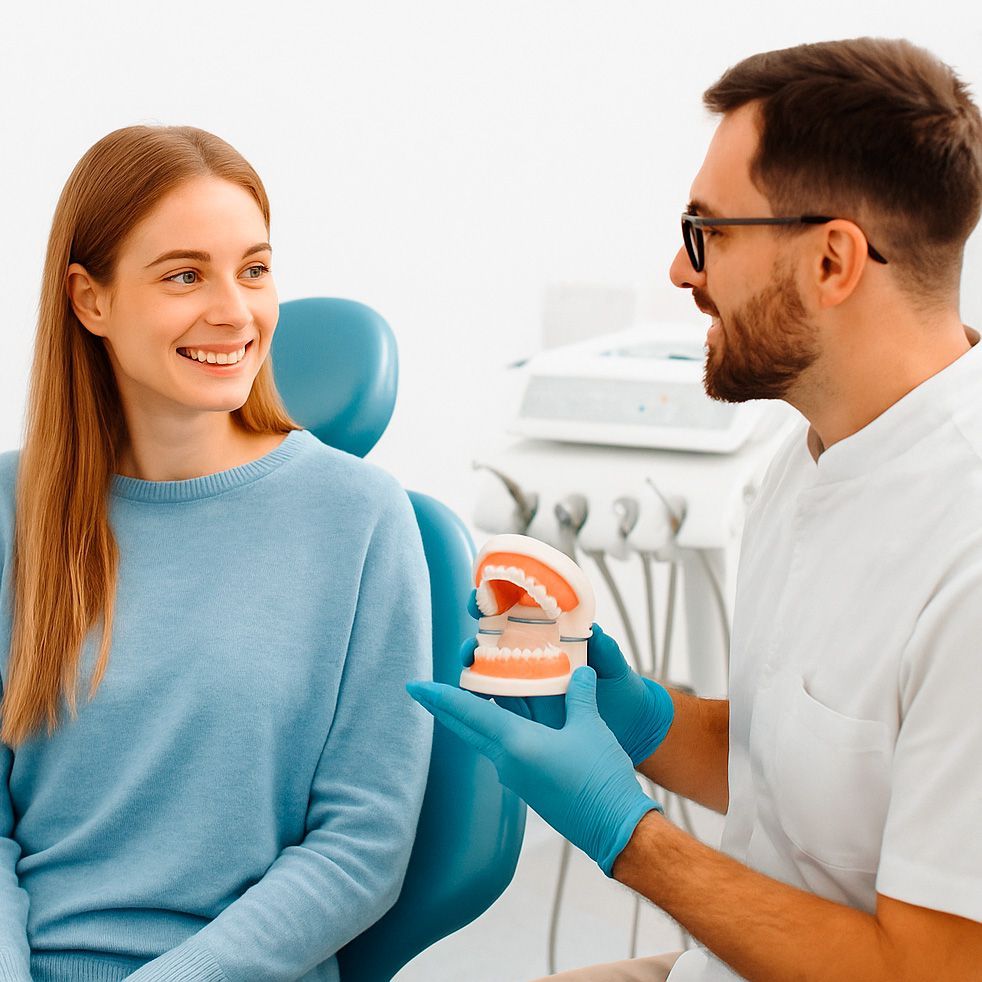 Paciente tranquilo en su primera visita al dentista en Castellón