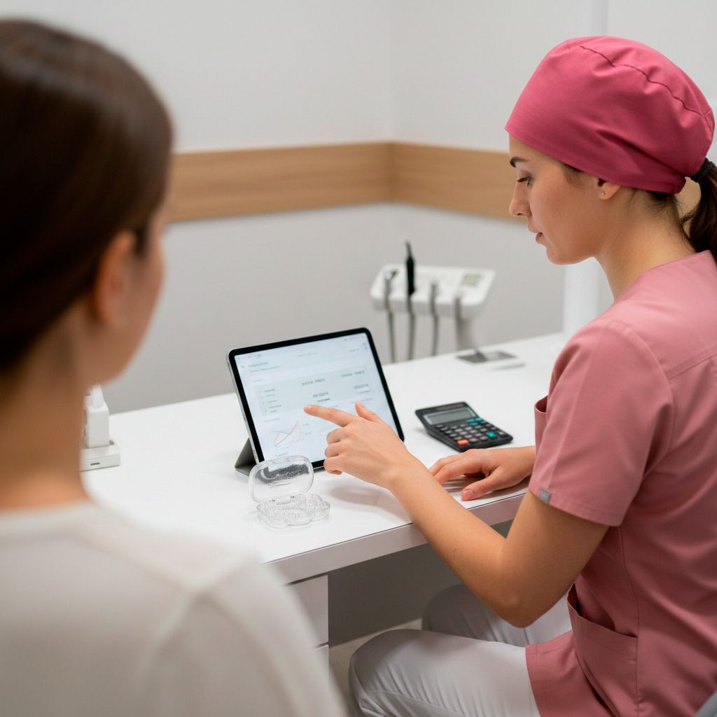 Explicación de presupuesto y financiación de ortodoncia invisible en Almela Clínica Dental (Castellón)